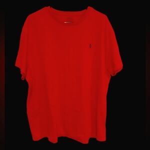 Polo by Ralph Lauren Preppy Red With Blue Logo Classic Fit Shirt Size XL